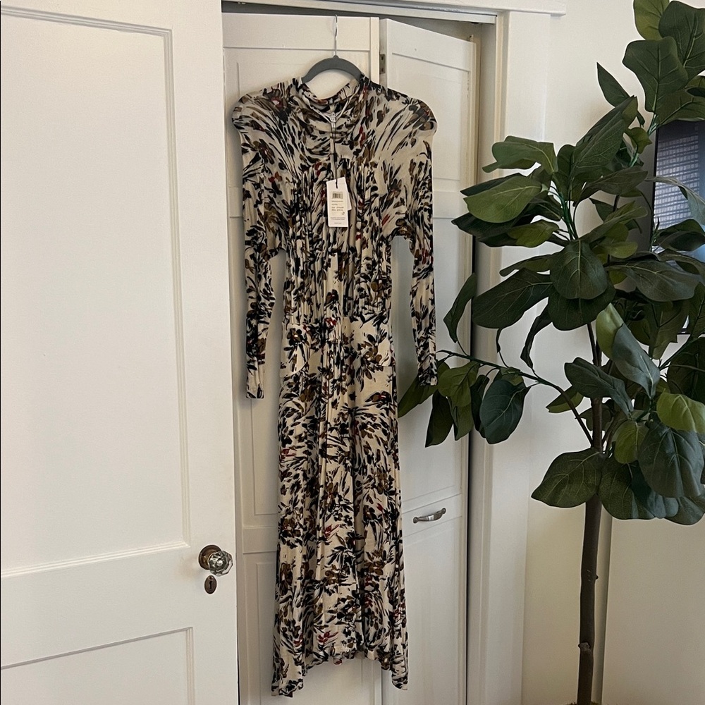 Reiss Black and Cream Long Sleeve Dress - Picture 2 of 4